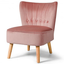 Load image into Gallery viewer, Armless Accent Chair Tufted Velvet Leisure Chair-Pink