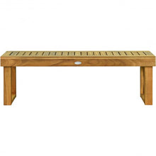 Load image into Gallery viewer, 52" Acacia Wood Dining Bench with Slatted Seat