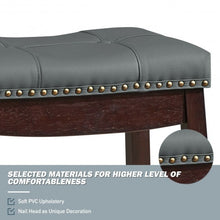 Load image into Gallery viewer, 29�Set of 2 Nailhead Saddle Bar Stools -Coffee