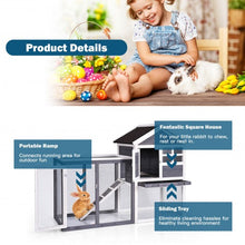 Load image into Gallery viewer, Outdoor Wooden Rabbit hutch-Gray