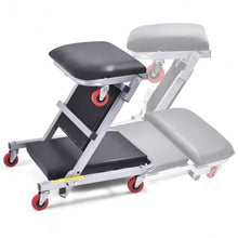 Load image into Gallery viewer, 41" 2 In 1 Foldable Mechanics Z Creeper Seat Rolling Chair Garage Work Stool