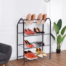 Load image into Gallery viewer, 4-Tier Metal Shoe Rack Shelf