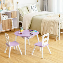 Load image into Gallery viewer, Wood Activity Kids Table and Chair Set with Center Mesh Storage for Snack Time and Homework-Purple