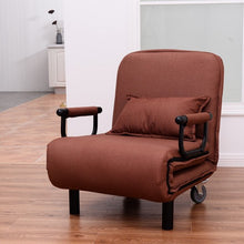 Load image into Gallery viewer, Convertible Folding Leisure Recliner Sofa Bed-Coffee