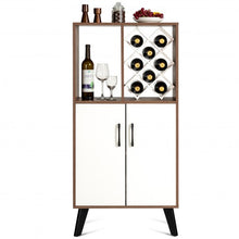 Load image into Gallery viewer, Bar Cabinet Wooden Buffet Sideboard Storage Cupboard with Wine Rack