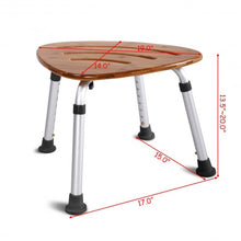 Load image into Gallery viewer, Fanshaped Bamboo Bath Seat Shower Chair
