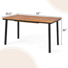 Load image into Gallery viewer, 55" Patio Rattan Dining Table with Umbrella Hole