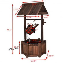 Load image into Gallery viewer, Garden Rustic Wishing Well Wooden Water Fountain with Pump