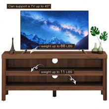 Load image into Gallery viewer, 3-Tier TV Stand Console Cabinet for TV's up to 45" with Storage Shelves-Walnut