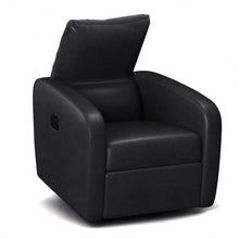 Load image into Gallery viewer, Contemporary Foldable-Back Leather Manual Recliner Sofa Chair-Black