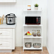 Load image into Gallery viewer, 4-Tier Kitchen Storage Baker Microwave Oven Rack Shelves-White