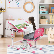 Load image into Gallery viewer, Height Adjustable Children�s Desk Chair Set -Pink
