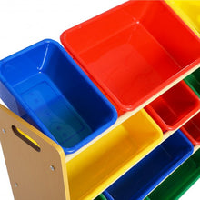 Load image into Gallery viewer, Toy Storage Organizer for kids with 12 Colorful Plastic Bins