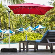 Load image into Gallery viewer, 220 lbs Offset Patio Umbrella Base with Wheels Sand Water Filled