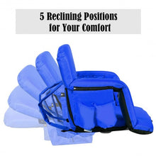 Load image into Gallery viewer, Stadium Seat Portable Chair with Backs and Padded Cushion-Navy