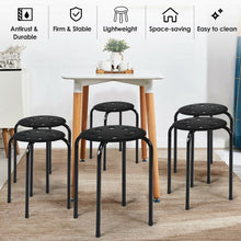 Load image into Gallery viewer, Set of 6 Portable Plastic Stack Stools -Black
