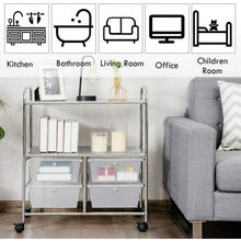 Load image into Gallery viewer, 4 Drawers Shelves Rolling Storage Cart Rack-Clear