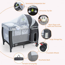 Load image into Gallery viewer, Portable Baby Playard with Changing Station and Net