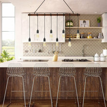 Load image into Gallery viewer, 8-light Industrial Pendant Light Wood Hanging Chandelier Fixture