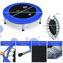 Load image into Gallery viewer, 38" Mini Folding Trampoline Portable Leisure Fitness Backboard-Blue