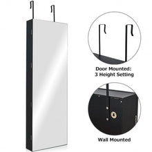 Load image into Gallery viewer, Lockable Storage Jewelry Cabinet with Frameless Mirror-Black