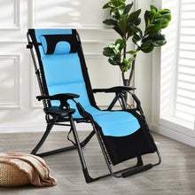 Load image into Gallery viewer, Outdoor Folding Padded Zero Gravity Lounge Chair-Navy