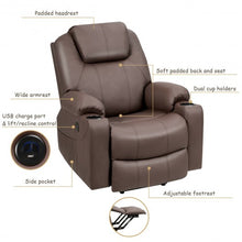 Load image into Gallery viewer, Electric Power Lift Leather Massage Sofa-Brown