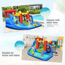 Load image into Gallery viewer, Inflatable Bounce House Splash Pool with Water Climb Slide Blower included