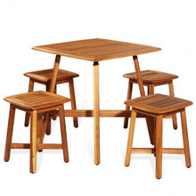 Load image into Gallery viewer, 5PCS Acacia Patio Dining Set