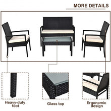 Load image into Gallery viewer, 4 PCS Outdoor Patio Furniture Set Table Chair Sofa Cushioned Seat Garden