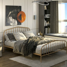 Load image into Gallery viewer, Queen Size Metal Bed Frame Steel Slat Platform-Brown