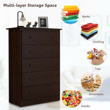 Load image into Gallery viewer, Functional Storage Organized Dresser with 5 Drawer-Espresso