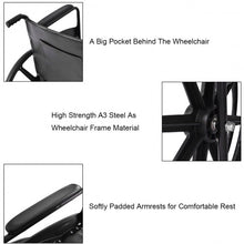 Load image into Gallery viewer, Lightweight Foldable Medical Wheelchair with Footrest
