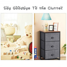 Load image into Gallery viewer, Nightstand Side Table Storage Tower Dresser Chest with 3 Drawers-Black