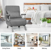 Load image into Gallery viewer, Folding 5 Position Convertible Armchair Couch with Pillow-Gray
