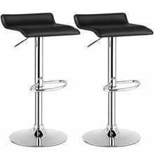 Load image into Gallery viewer, Set of 2 Adjustable PU Leather Backless Bar Stools-Black