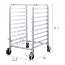 Load image into Gallery viewer, 10 Sheet Aluminum Rolling Bakery Pan Rack