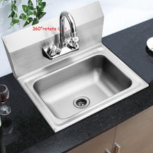 Load image into Gallery viewer, Stainless Steel Wall Mount Washing Sink Basin with Faucet