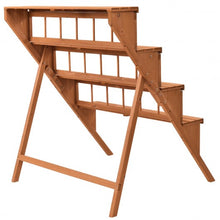 Load image into Gallery viewer, 4 Tiers Wood Ladder Step Flower Pot Holder Plant Stand