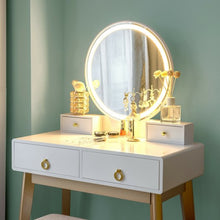 Load image into Gallery viewer, Set 3 Makeup Vanity Table Color Lighting Jewelry Divider Dressing Table-White