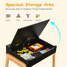 Load image into Gallery viewer, Children Activity Art Study Desk and Chair Set with Large Storage Space for Kids Homeschooling-Espresso