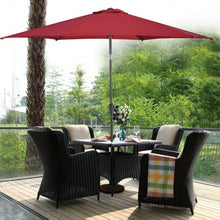 Load image into Gallery viewer, Hanging Umbrella Patio Sun Shade Offset Outdoor Market W/T Cross Base-Burgundy