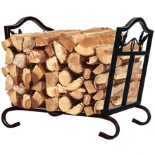 Load image into Gallery viewer, Foldable Firewood Log Rack Steel Wood Storage Holder