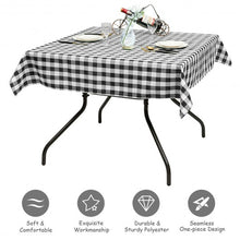 Load image into Gallery viewer, 10 Pcs 52" x 52" Square Polyester Plaid Dinner Tablecloth-Black