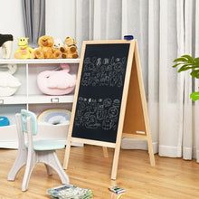 Load image into Gallery viewer, A-Frame Chalkboard Sign with Eraser & Chalk-Natural