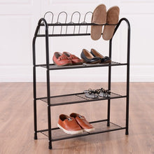 Load image into Gallery viewer, 4-Tier Metal Shoe Rack Shelf