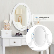 Load image into Gallery viewer, Vanity Make Up Table Set Dressing Table Set with 5 Drawers-White