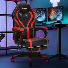 Load image into Gallery viewer, Computer Massage Gaming Recliner Chair with Footrest-Red