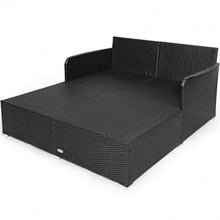 Load image into Gallery viewer, Outdoor Patio Rattan Daybed Thick Pillows Cushioned Sofa Furniture-White