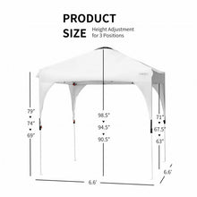 Load image into Gallery viewer, 6.6 x 6.6 FT Pop Up Height Adjustable Canopy Tent with Roller Bag-White